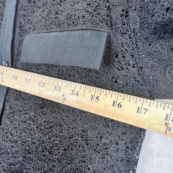 Banana Republic Heritage Belted Lace Shirt Dress Women Size 2 Black Crochet Hem - Picture 12 of 15